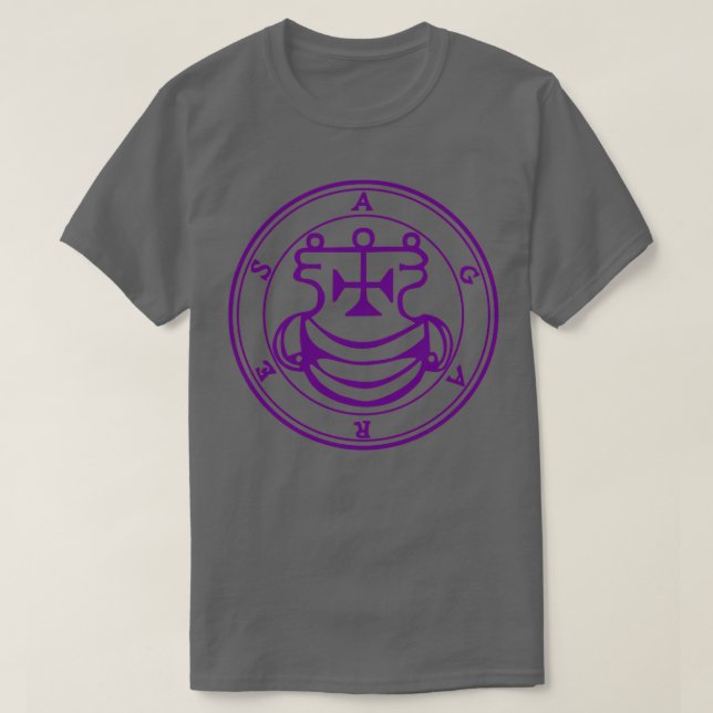 Camiseta Agares Sigil enseña idiomas morado (Diseño del anverso)