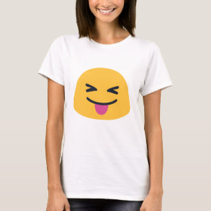 Camiseta Agarra la lengua con los ojos cerrados Emoji