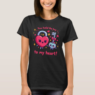 Camiseta Agarra La Llave A Mi Corazón - Llave Cuta y Padloc