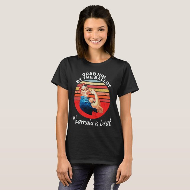 Camiseta Agarrámoslo por la boleta #kamala es genial - Retr (Anverso completo)