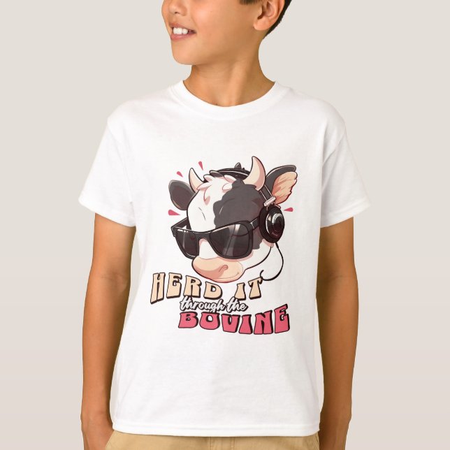 Camiseta Agarrarlo a través de la vaca adorable bovina (Anverso)