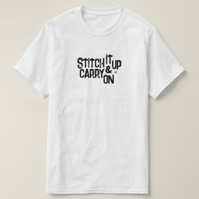 Camiseta ¡Agárrate y sigue adelante! - lema motivacional (Diseño del anverso)