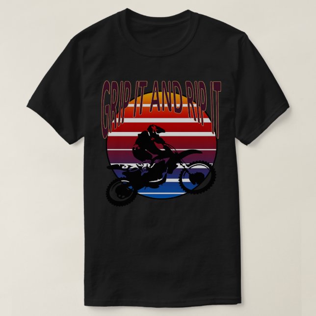 Camiseta Agarre Y Rip It Dirt Bike Retro Biker MX (Diseño del anverso)