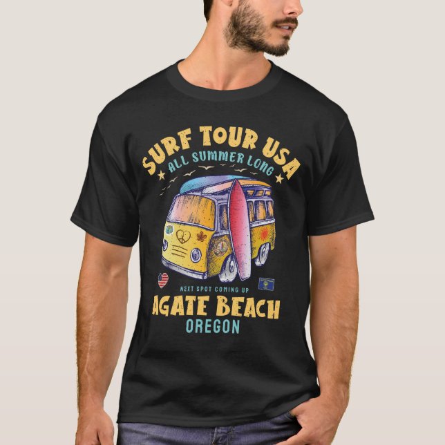 Camiseta Agate Beach Oregon Surf Tour USA Surfing (Anverso)