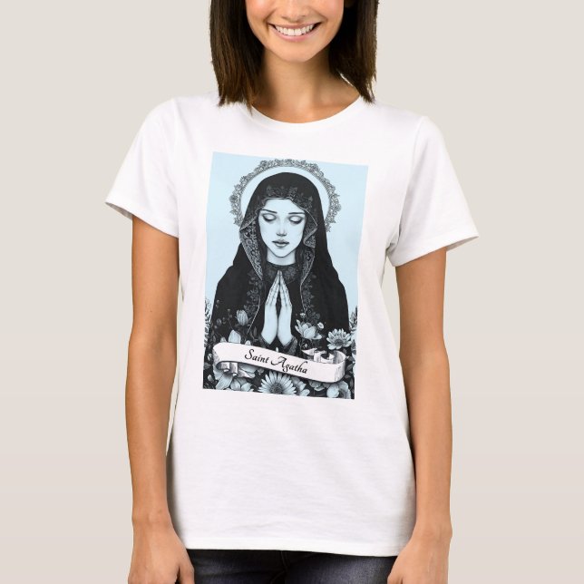 Camiseta Agatha de Sicilia patrona de enfermeras (Anverso)