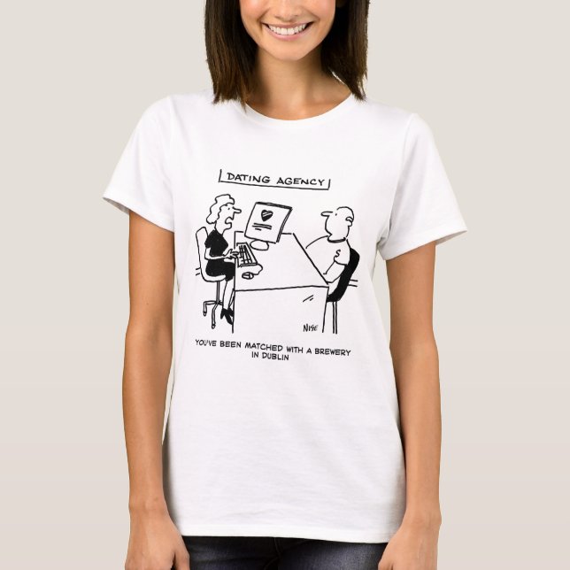 Camiseta Agencia de citas compara beer beer con cervecería (Anverso)