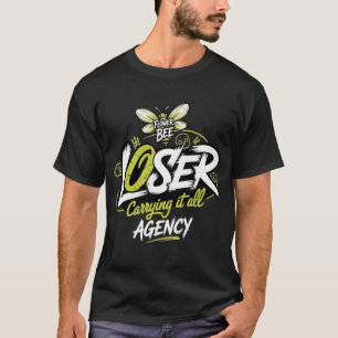 Camiseta Agencia Perdedor Flor Abeja Gráfico Irónico Bordea