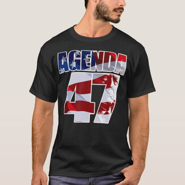 Camiseta Agenda 47 Campaña de reelección patriótica de Trum (Anverso)