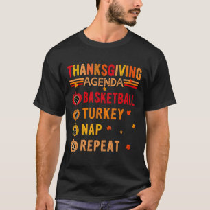 Camiseta Agenda de Acción de Gracias Esbozo Repetir Pavo Di