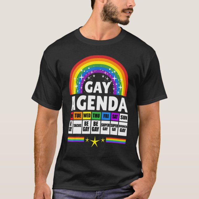 Camiseta Agenda gay arcoiris Orgullo amor Agenda feminista  (Anverso)