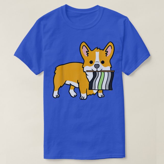 Camiseta Agender Corgi Agender Pride Flag  (Diseño del anverso)