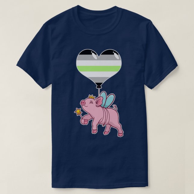 Camiseta Agender Pig FairyNonbinary Gender (Diseño del anverso)