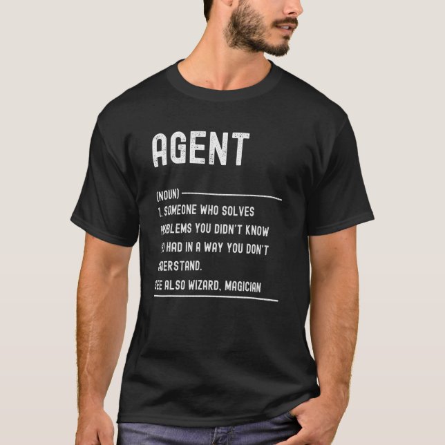 Camiseta Agent Definition Shirts Funny Job Title (Anverso)