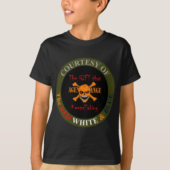 Camiseta Agent Orange - cráneo y huesos cruzados (Anverso)