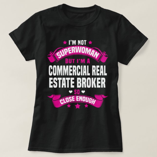 Camiseta Agente de bienes raíces comerciales (Diseño del anverso)