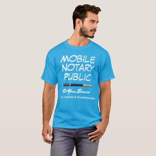 Camiseta Agente de firma de préstamo público de notario móv (Anverso completo)