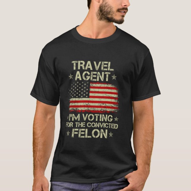 Camiseta AGENTE DE VIAJE Voto por el condenado Felon Fu (Anverso)