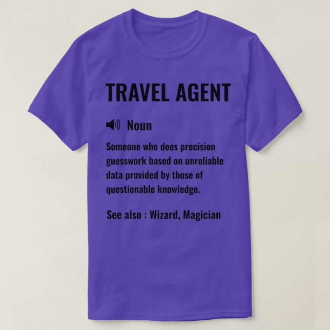 Camiseta Agente de viajes Funny Definition Travel AgentFunn (Diseño del anverso)
