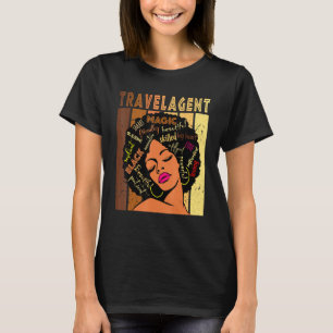 Camiseta Agente de viajes negros Fuerte afroamericano Wo