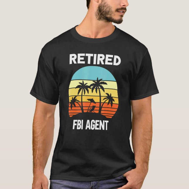 Camiseta Agente del FBI retirado, palmera de playa (Anverso)