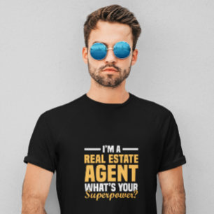 Camiseta Agente Inmobiliario Divertido Minimalista Superpod