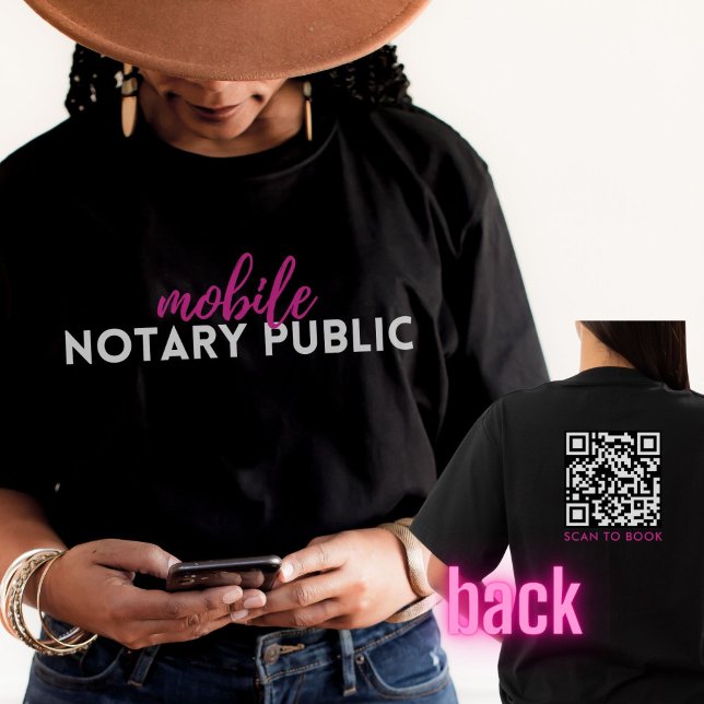 Camiseta Agente moderno de firma notarial móvil rosa negro  (Subido por el creador)