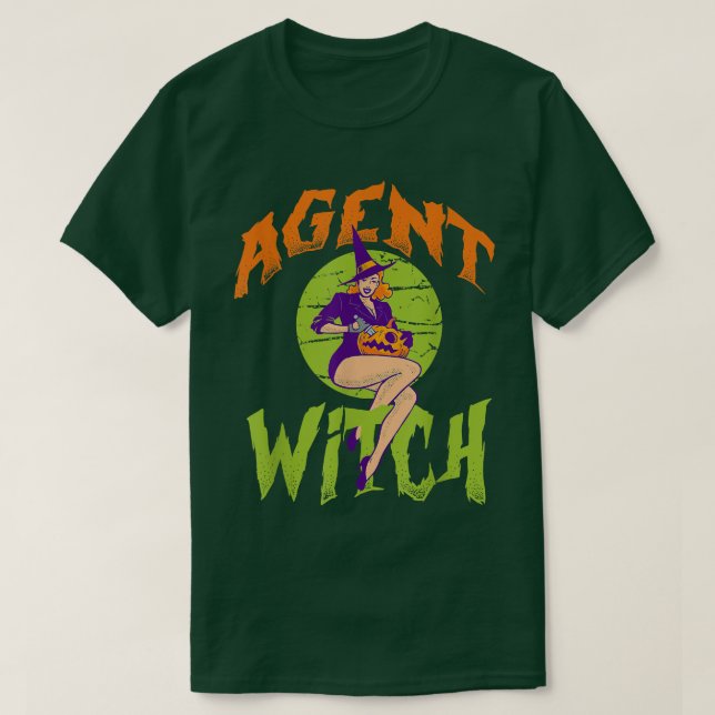 Camiseta Agente Witch - Funny Agent Halloween (Diseño del anverso)