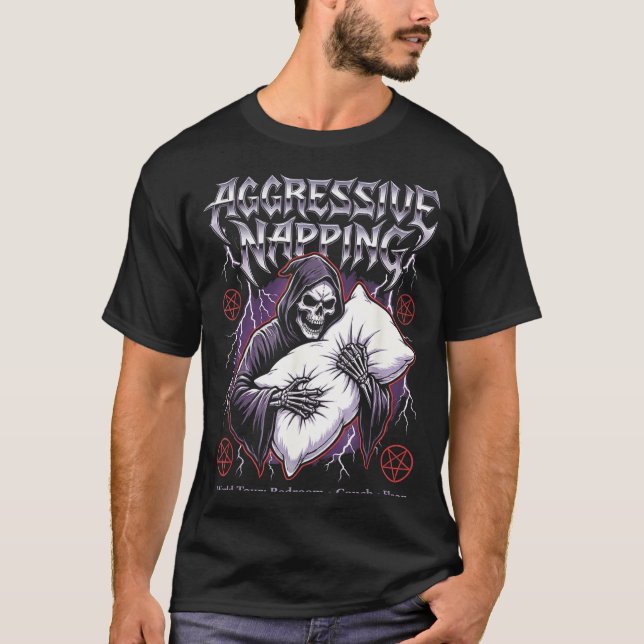 Camiseta Aggressive Napng Funny Heavy Metal Grim Reaper Sle (Anverso)