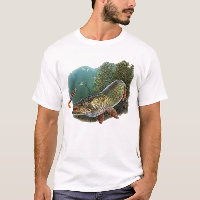 Camiseta Aggressive Pike Fishing Art T-Shirt – Predator Fis (Anverso)