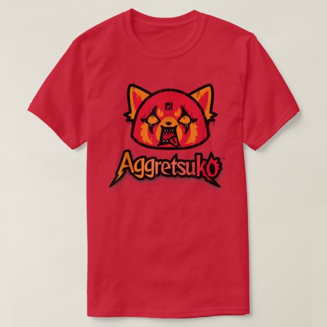 Camiseta Aggretsuko RAGE Rock n Roll Heavy Metal Music  (Diseño del anverso)
