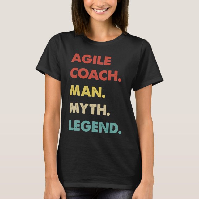 Camiseta Agile Coach Man Myth Legend (Anverso)