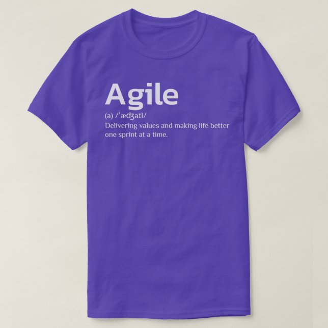 Camiseta Agile delivering values and making life better (Diseño del anverso)