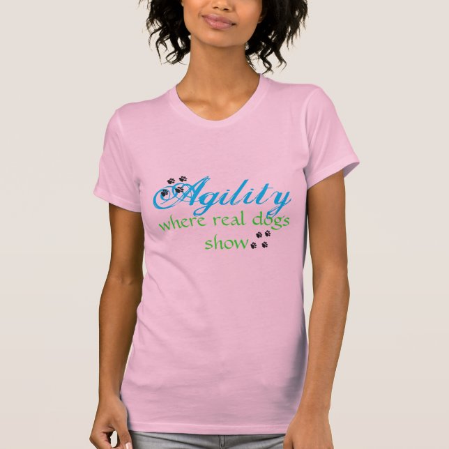 Camiseta Agilidad donde demostración de perros real (Anverso)
