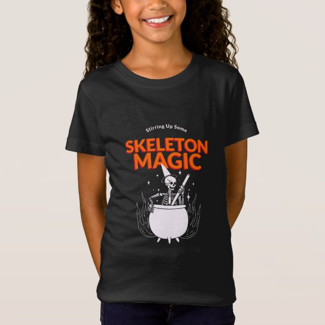 Camiseta Agitando Algo De Magia De Esqueleto (Anverso)
