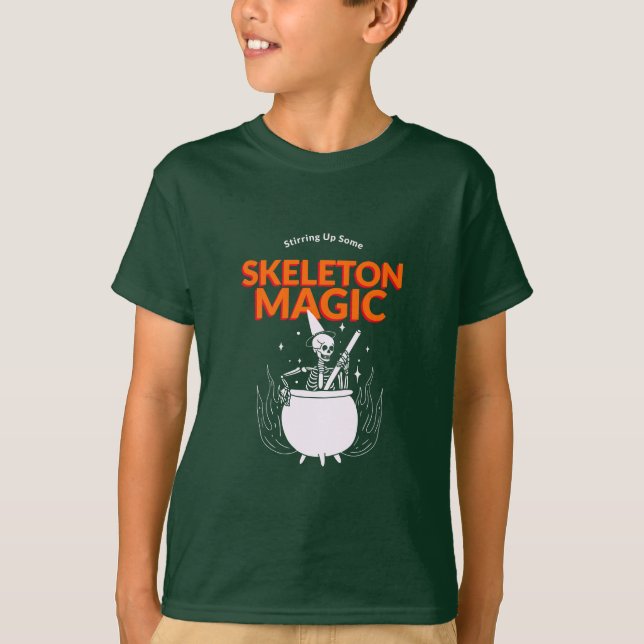 Camiseta Agitando Algo De Magia De Esqueleto (Anverso)