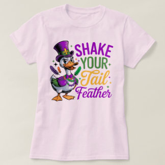 Camiseta 🎭 Agitar tu pluma de cola Mardi Gras T-Shirt - Fu