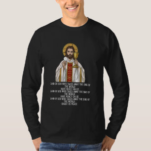 Camiseta Agnus Dei Sanctus Tradicional Masa Latina Católica