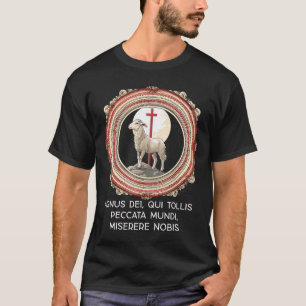 Camiseta Agnus Dei Sanctus Tradicional Masa Latina Católica