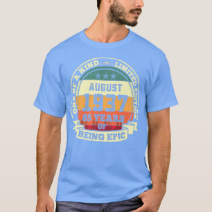 Camiseta Agosto 1937 85º Regalo De Cumpleaños 85 Años De Se