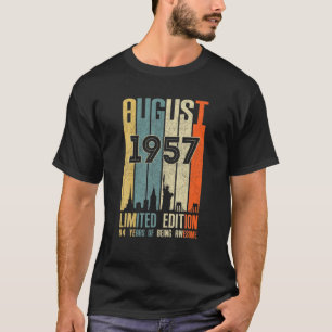 Camiseta Agosto 1957 64 Cumpleaños 64 Años 1957 Cumpleaños