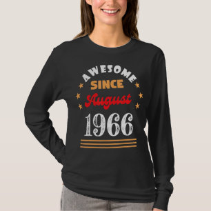 Camiseta Agosto 1966 Cumpleaños Impresionante Desde 1966 Ag