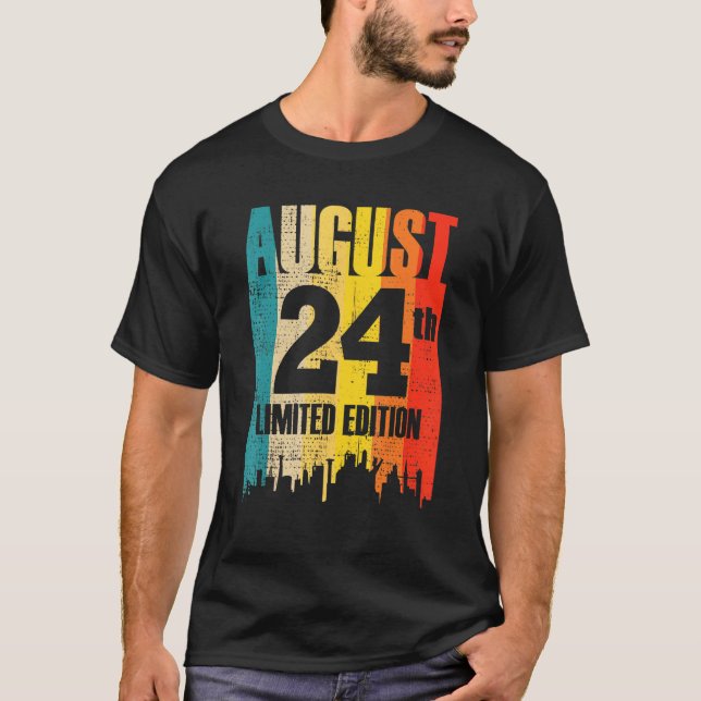 Camiseta Agosto 24 Edición Limitada Mes 8 24 Día Retro V (Anverso)