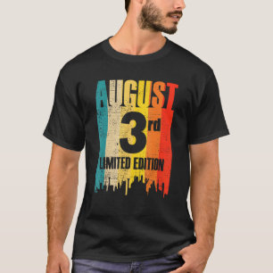 Camiseta Agosto 3 Edición Limitada Mes 8 3º Día Retro Vin