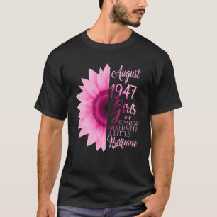 Camiseta Agosto Chica 1947 75 Años De Ser Mezclado Sunshine