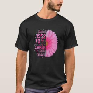 Camiseta Agosto Chica 1952 70 años de edad 70º cumpleaños