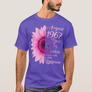 Camiseta Agosto Chica 1967 TShirt 55 años de edad 55º cumpl