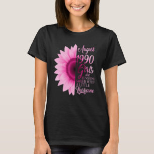 Camiseta Agosto Chica 1990 32 Años De Ser Mezclado Sunshine