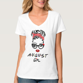 Camiseta Agosto Chica Wink Oye Woman Face Winks Eyes Lady