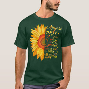 Camiseta Agosto Chicas 1991 Regalo de cumpleaños 31 años