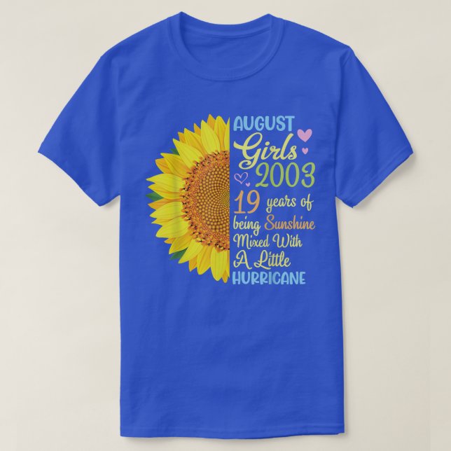 Camiseta Agosto Chicas 2003 19 Años De Ser Sunshine Mied  (Diseño del anverso)